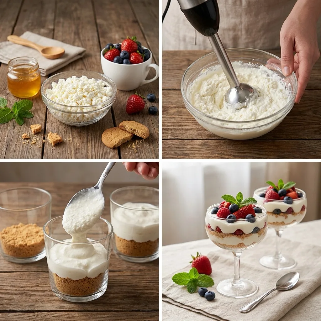 🍓 Творожный десерт с ягодами без выпечки