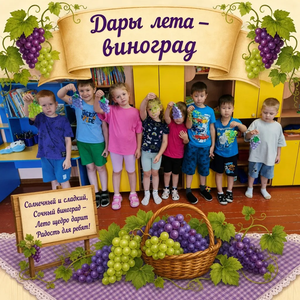 🌟 Изготовление объемной аппликации  "Виноград "из бумаги в детском саду "