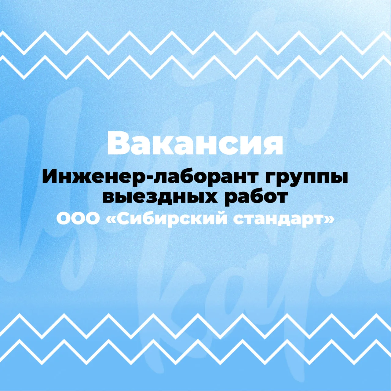 Инженер-лаборант группы выездных работ в ООО «Сибирский стандарт» 🚀