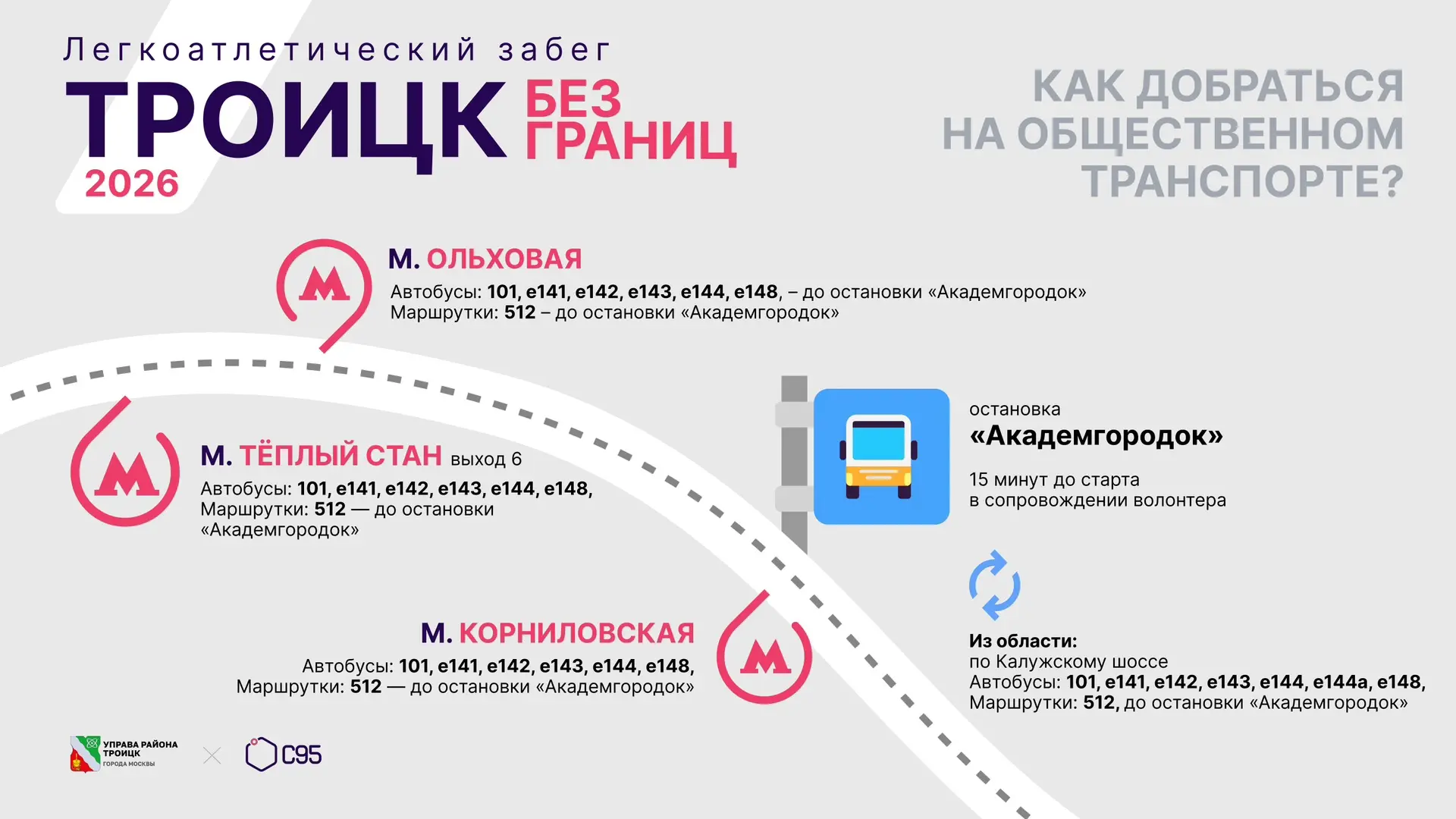 Информация для участников и болельщиков легкоатлетического забега «Троицк без границ», посвященного 