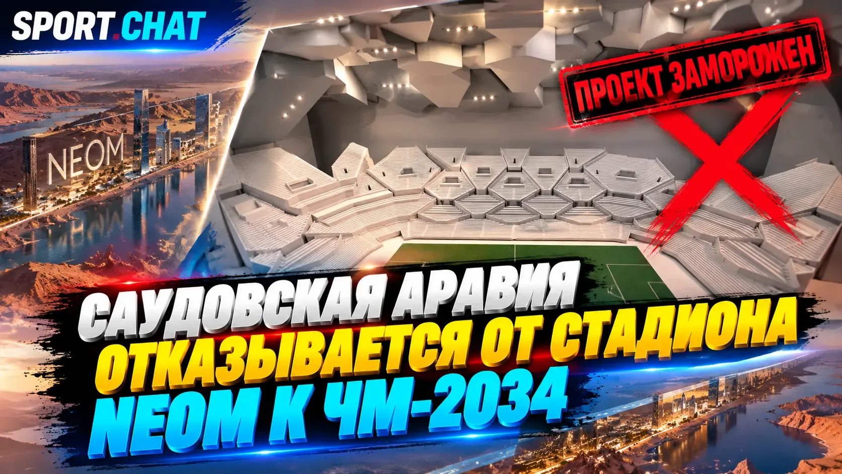 Саудовская Аравия отказывается от футуристического стадиона NEOM к ЧМ-2034 стоимостью о...