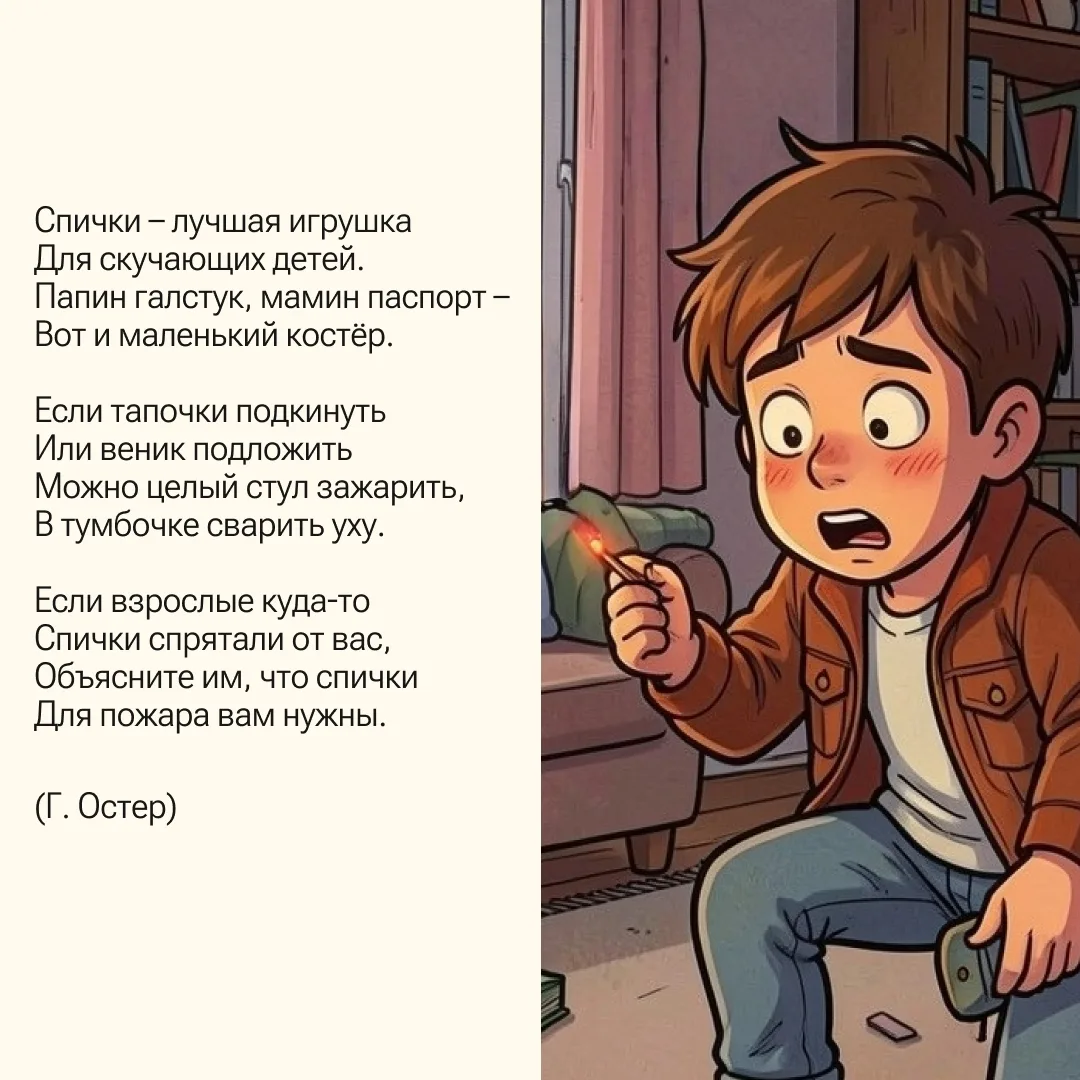 Нельзя поджигать мусор и разводить костры без присмотра взрослых. Иначе может случиться беда.  А как