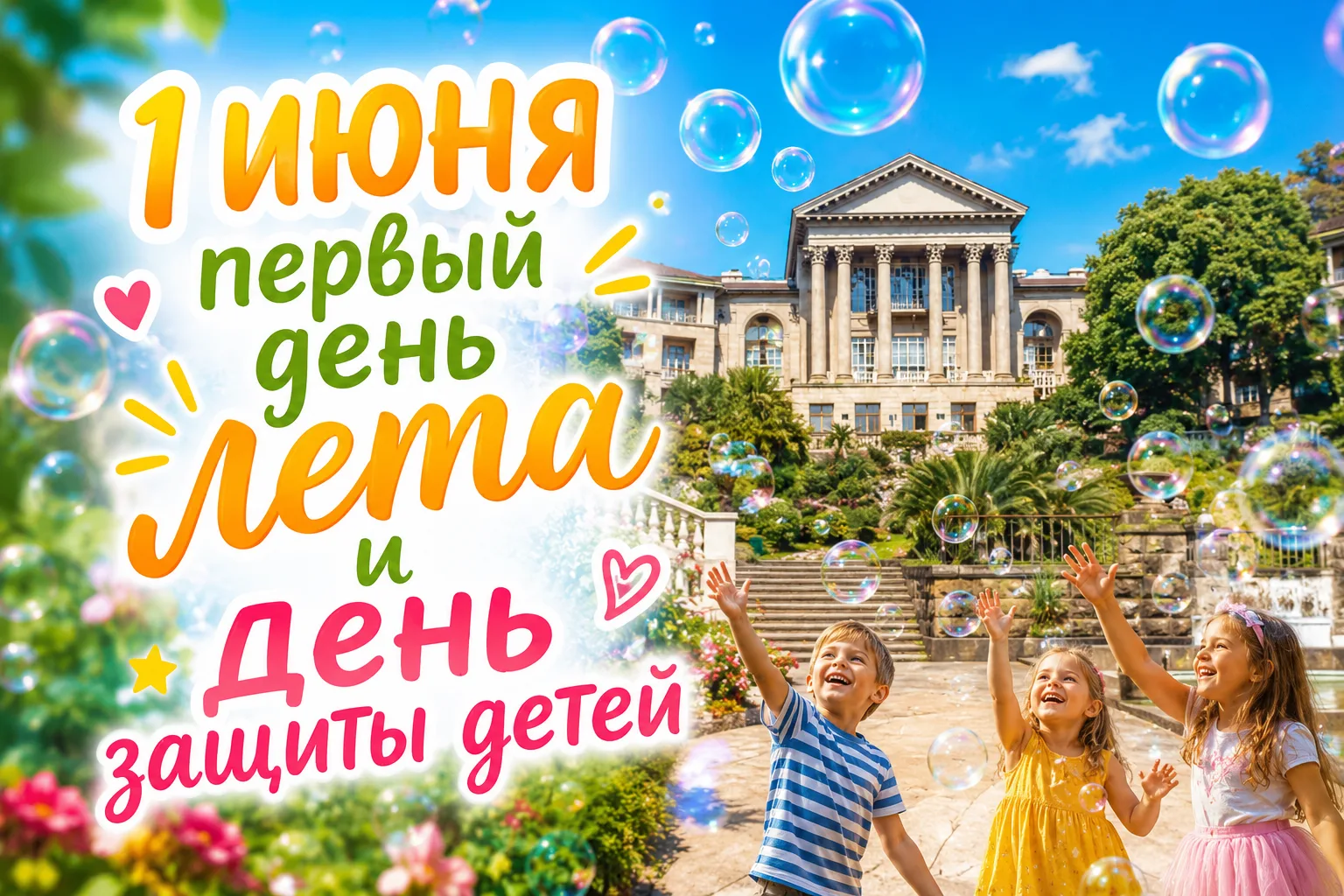 🎈 С Днём защиты детей и первым днём лета!

Дорогие гости санатория «Металлург»! Поздравляем вас с с