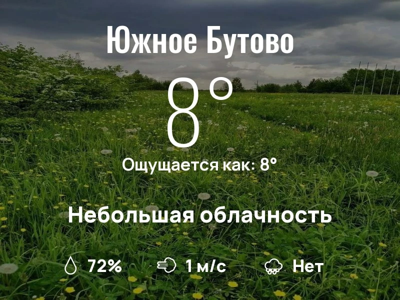 Что с погодой в Южном Бутово?