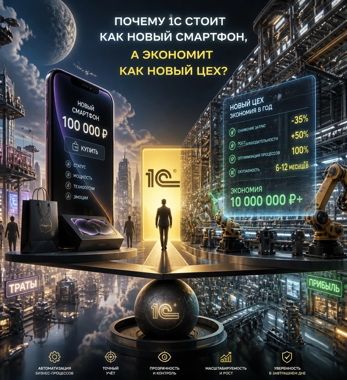 1С стоит как айфон… но экономит как новый цех
