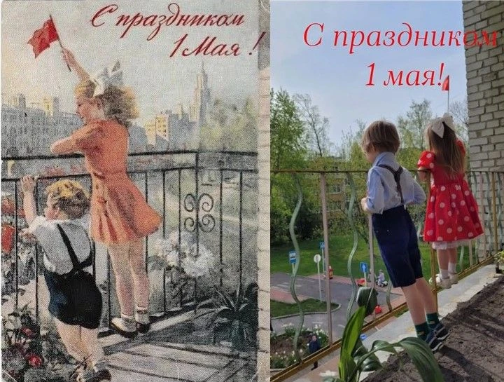 Левин Костя и Воронцова Аня (средняя группа "Ландыши"),  участники акции "Повтори перво...