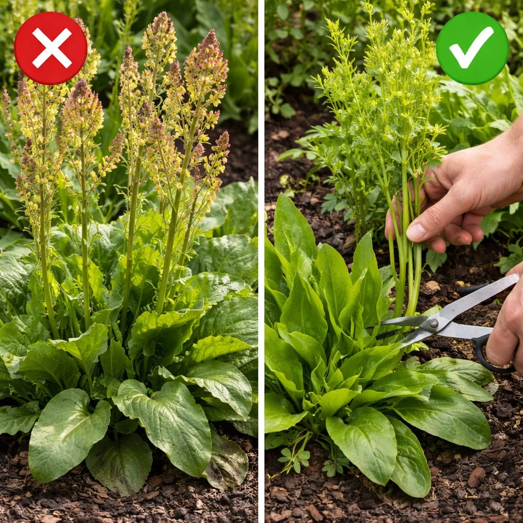 🌿 ПОЧЕМУ ЩАВЕЛЬ СТАНОВИТСЯ ЖЕСТКИМ
Многие позволяют щавелю свободно цвести летом.

ЧТО ПРОИСХОДИТ:
