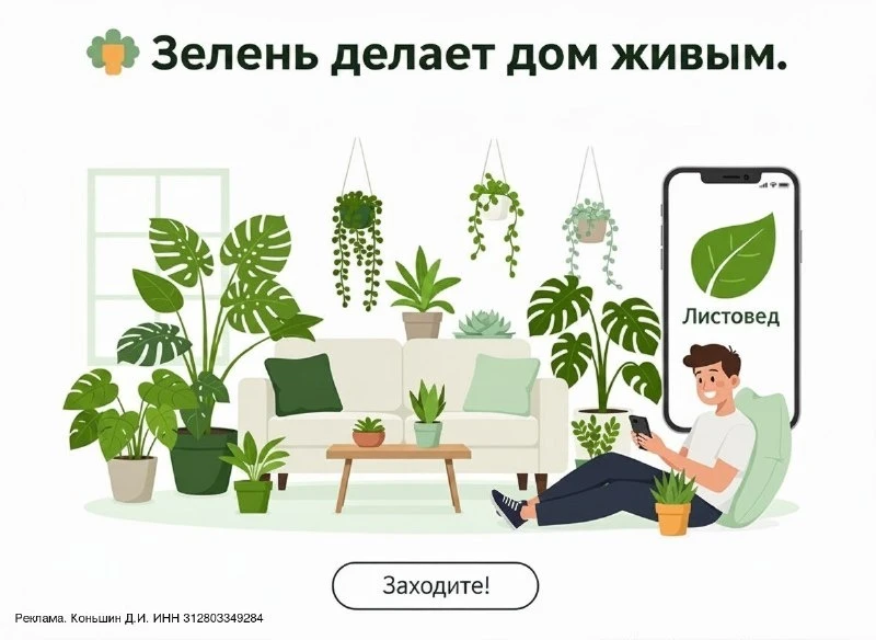 🌿 Растения в интерьере — это уют и польза.
