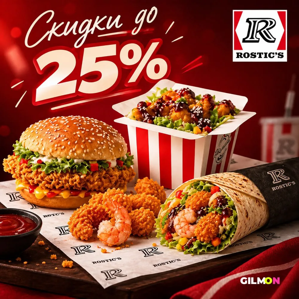 🍤 Скидка до 25% в Rostic’s