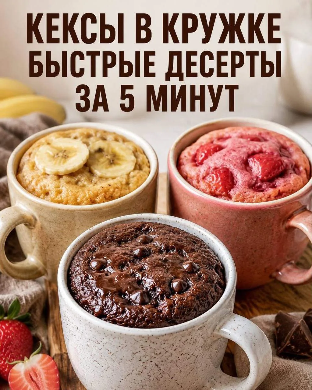 Кексы в кружке - шпаргалки в карточках
