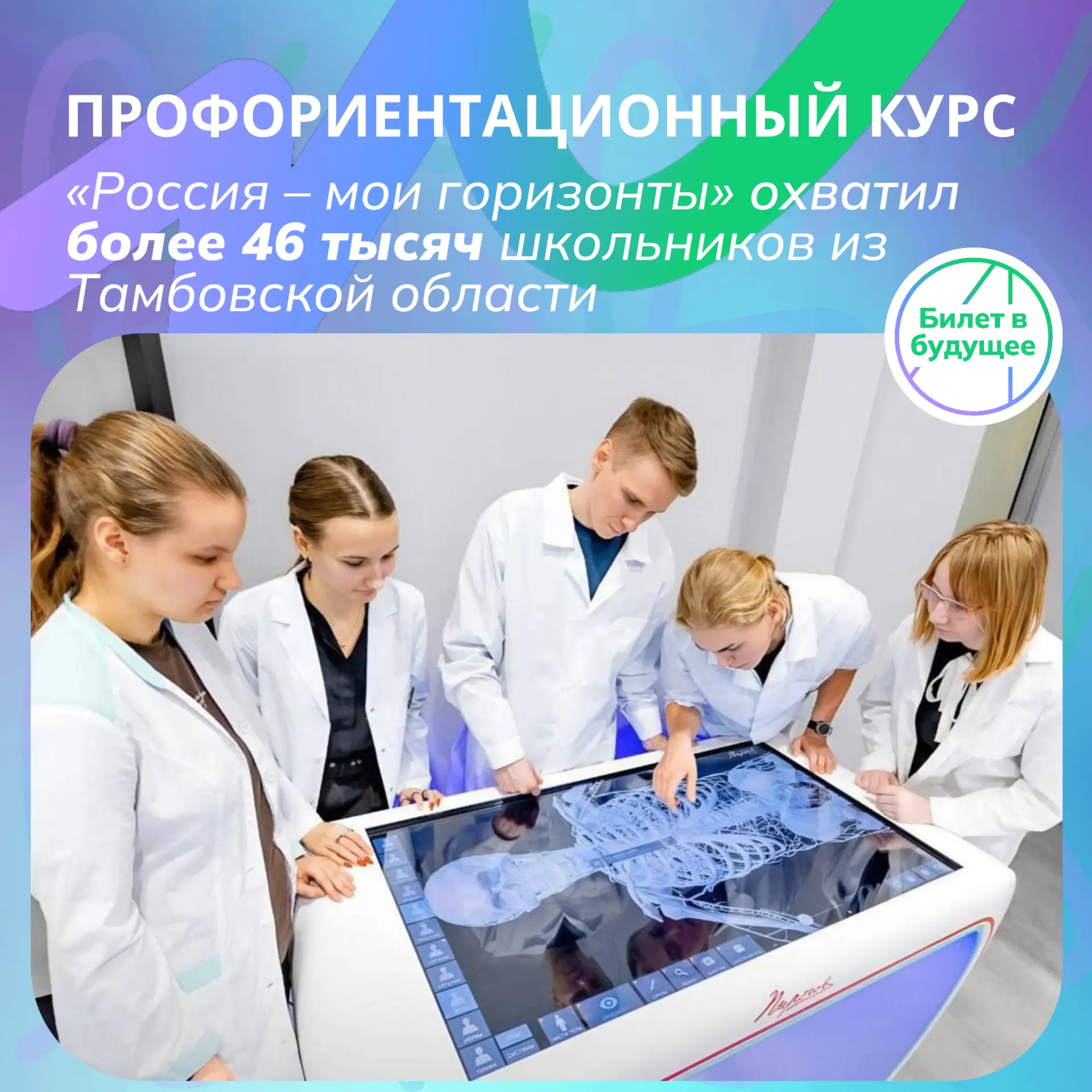 Профориентационный курс «Россия – мои горизонты» охватил более 46 тысяч школьников из Т...