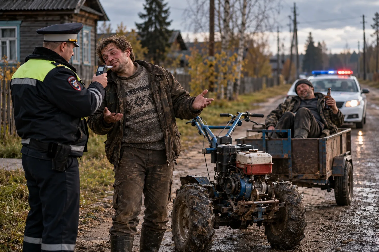 🚜 Ни прав, ни выводов: пьяного вытегора снова поймали за рулём — теперь мотоблока с др...