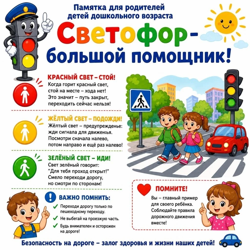 Светофор - наш друг и большой помощник! 😉

☘️Безопасность на дороге - залог здоровья и жизни наших 