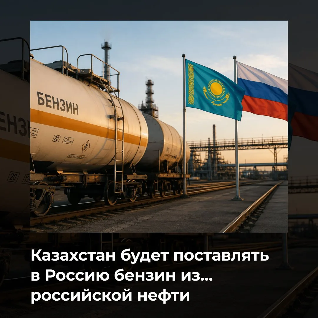 Схема выглядит так: нефть отправляют из России на завод в Казахстане, там её перерабаты...