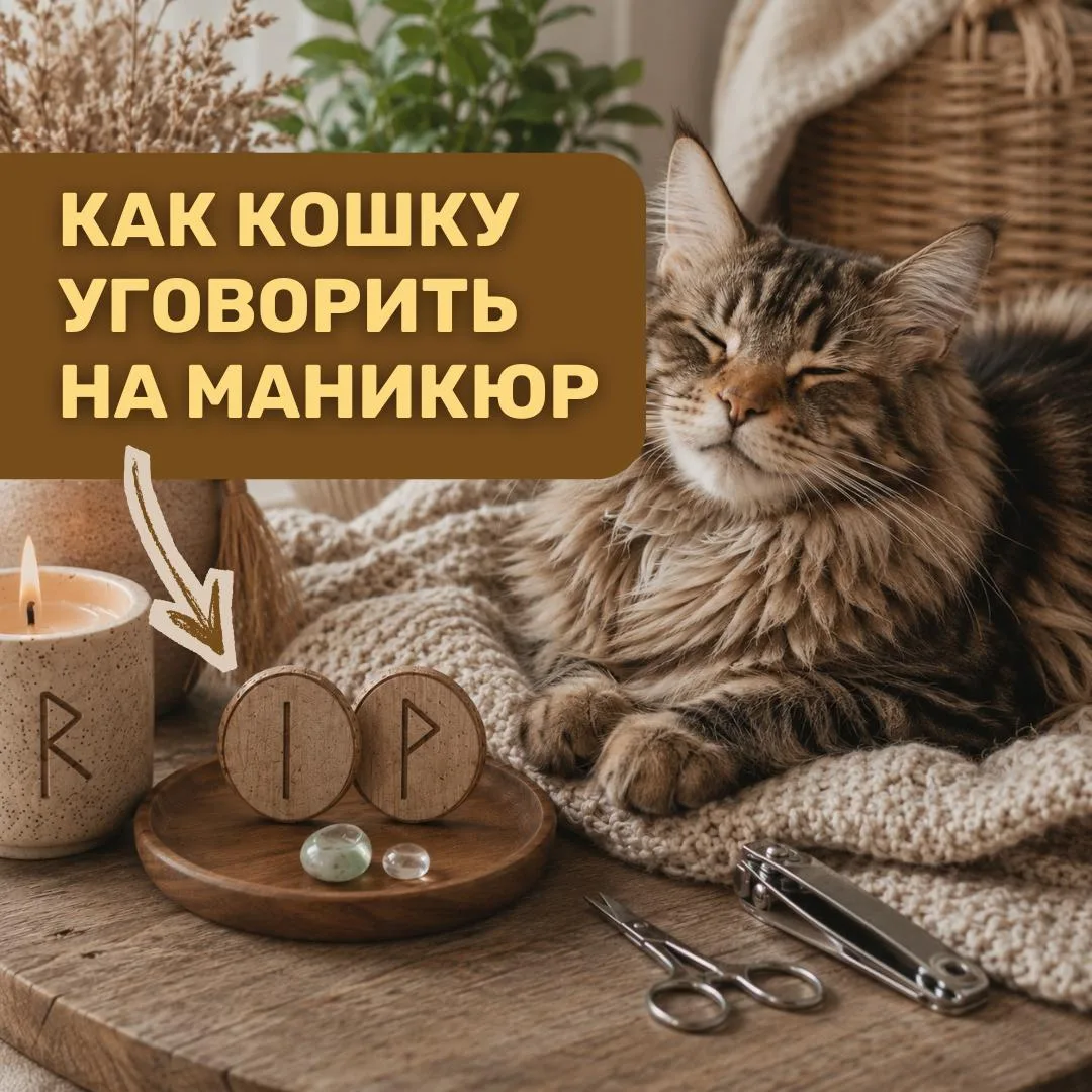 🐱 КАК КОШКУ УГОВОРИТЬ НА МАНИКЮР 
две руны для спокойной процедуры 

У кого есть домашние питомцы, 