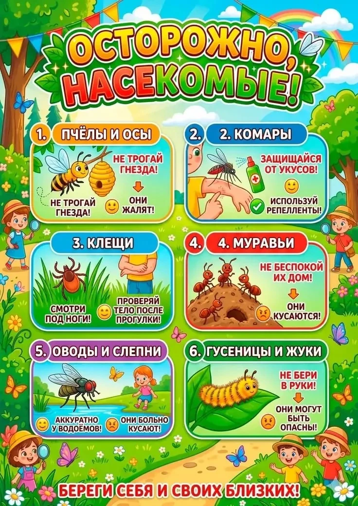 Опасности летних укусов насекомых: что важно знать родителям