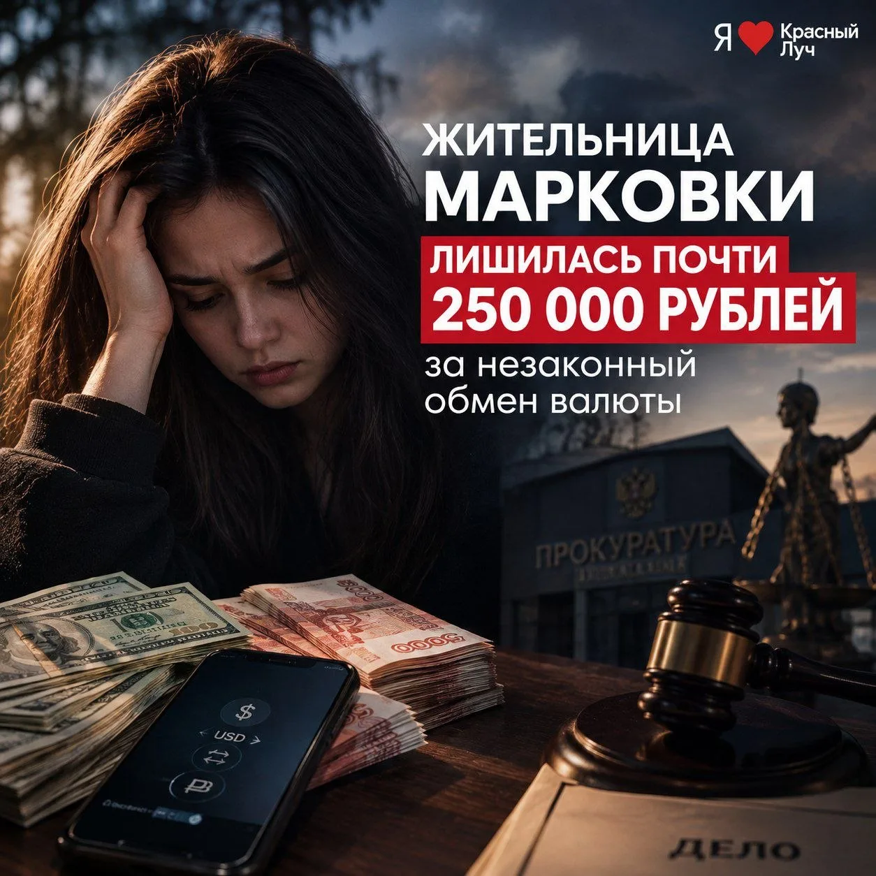 В Марковке 22-летняя местная жительница в 2023 году занималась незаконным обменом иност...