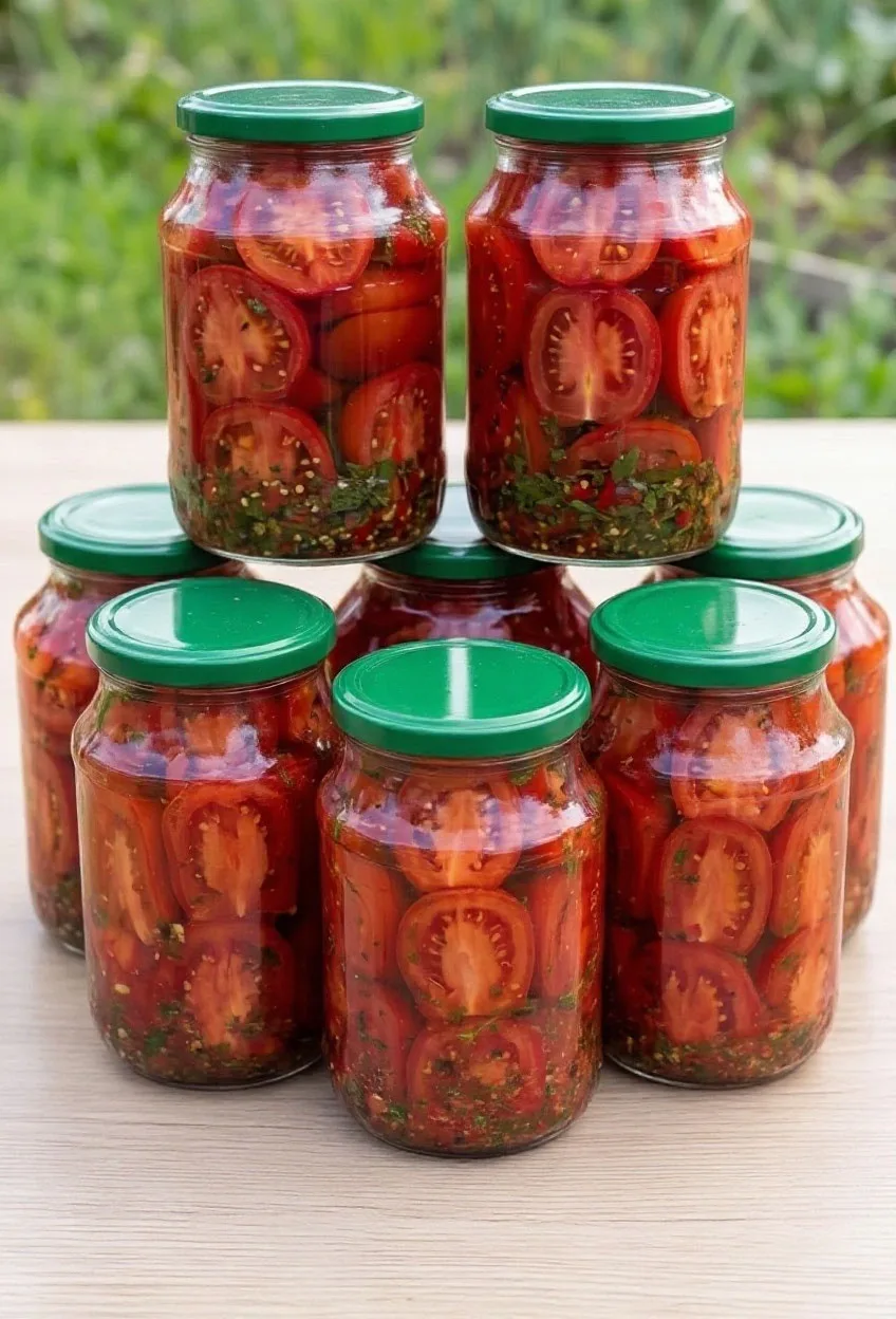 🍅🌶️🌿 «Армянчики»: пикантные половинки томатов в пряной шубке — вкус Кавказа в каждой...