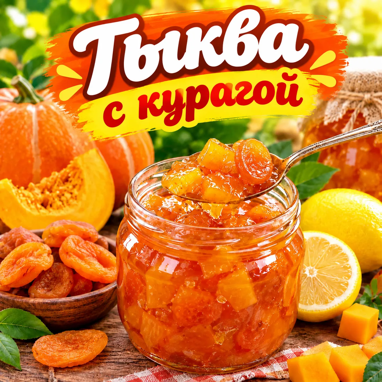 🎃🍑 ТЫКВЕННОЕ ВАРЕНЬЕ С КУРАГОЙ 🍋