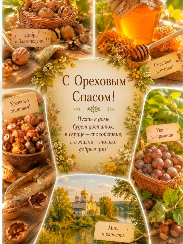 С Ореховым 🌰🫘 Спасом поздравляю, здоровья, мира и достатка вам желаю!