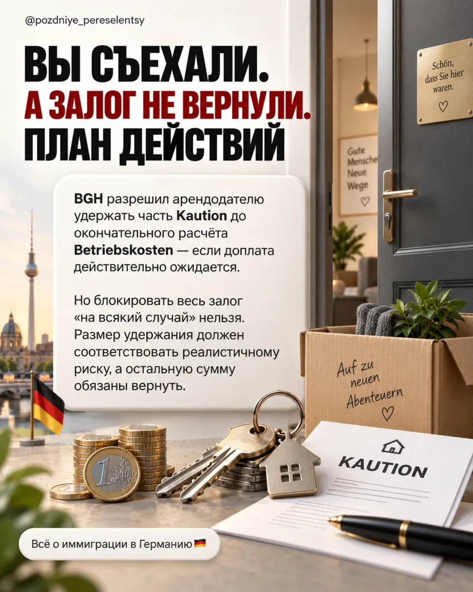 🏠 Съехали с квартиры в Германии, а Kaution не вернули?