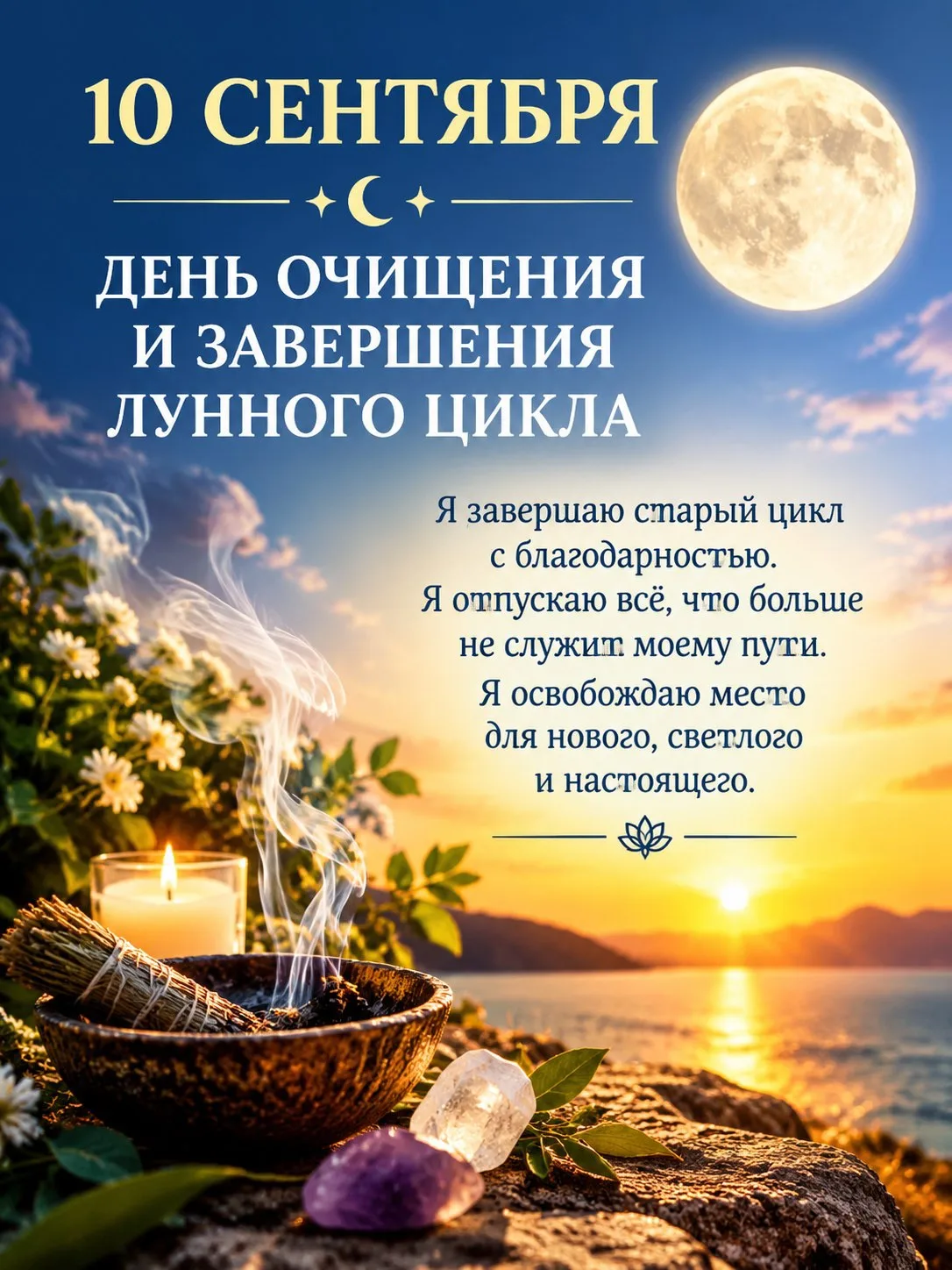 🌘 10 СЕНТЯБРЯ — ДЕНЬ ОЧИЩЕНИЯ И ЗАВЕРШЕНИЯ ЛУННОГО ЦИКЛА 🌘