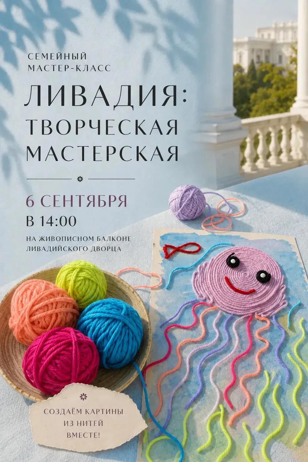 🧶 Новый семейный мастер-класс по созданию картин из нитей