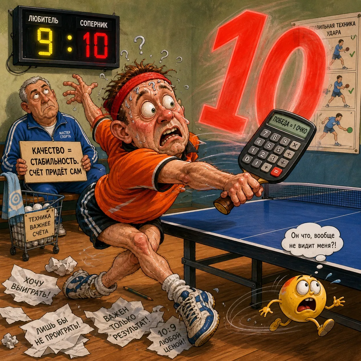 🏓 Главная ошибка любителя: играть на результат, а не на качество.🏓
