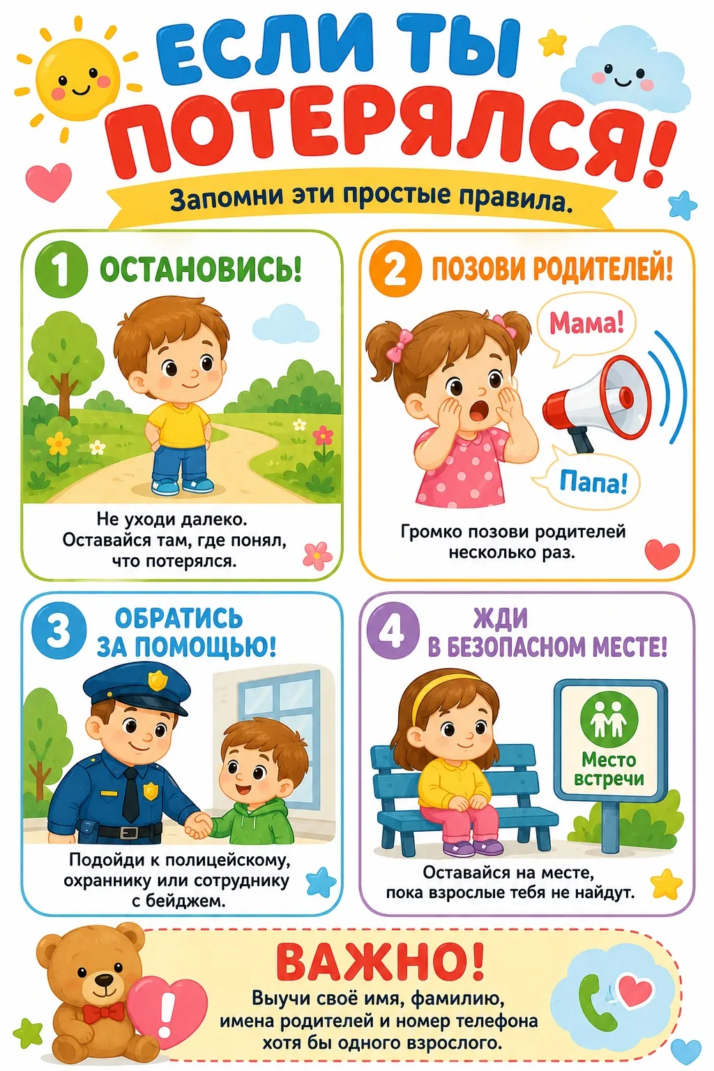 Повторите с детьми эти простые правила