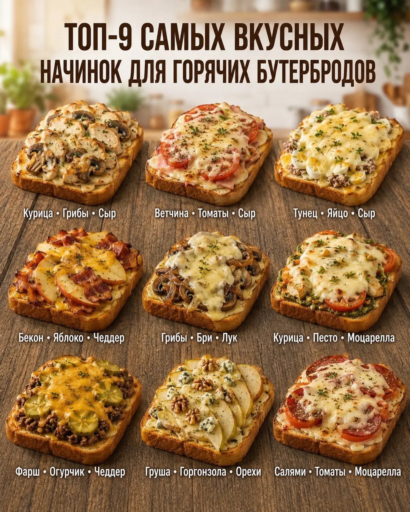 ТОП-9 НАЧИНОК ДЛЯ ГОРЯЧИХ БУТЕРБРОДОВ 🥪🔥