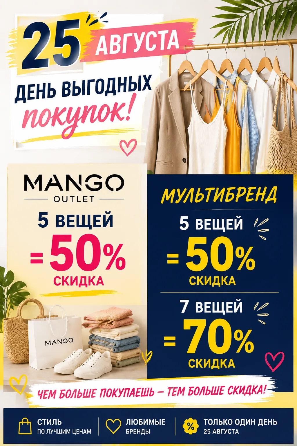 🔥 25 АВГУСТА — СКИДКИ ДО −70%! 🔥
