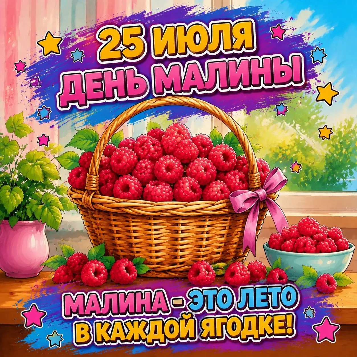 🎉 25 июля - ДЕНЬ МАЛИНЫ! 

Малина - чудо-ягода! Польза, вкус и настроение! 

Малина не только очень