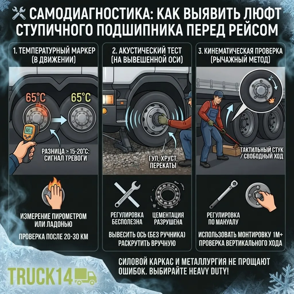 🔧 Самодиагностика: Как выявить люфт ступичного подшипника перед рейсом
Разрушение ступичного узла н