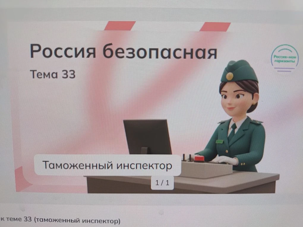 Профминимум в 9 классе. "Россия безопасная. Таможенный инспектор".