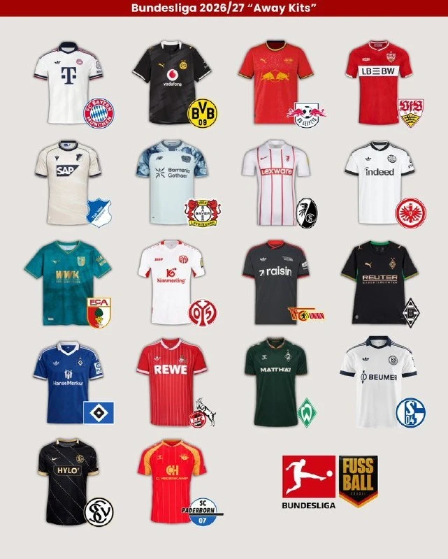 👕Все выездные формы клубов Бундеслиги на следующий сезон