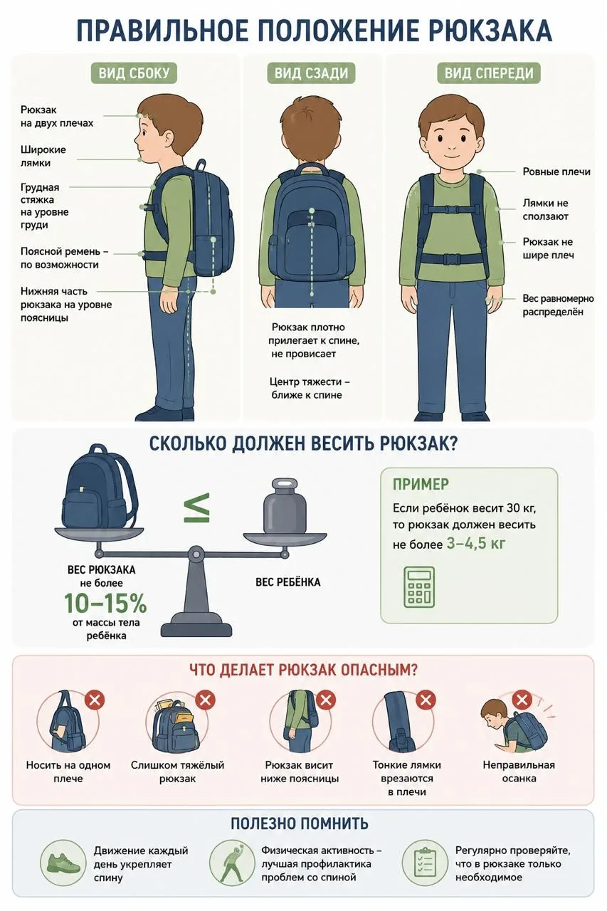 Рюкзак-убийца: как защитить спину школьника от перегрузки 🎒🚫