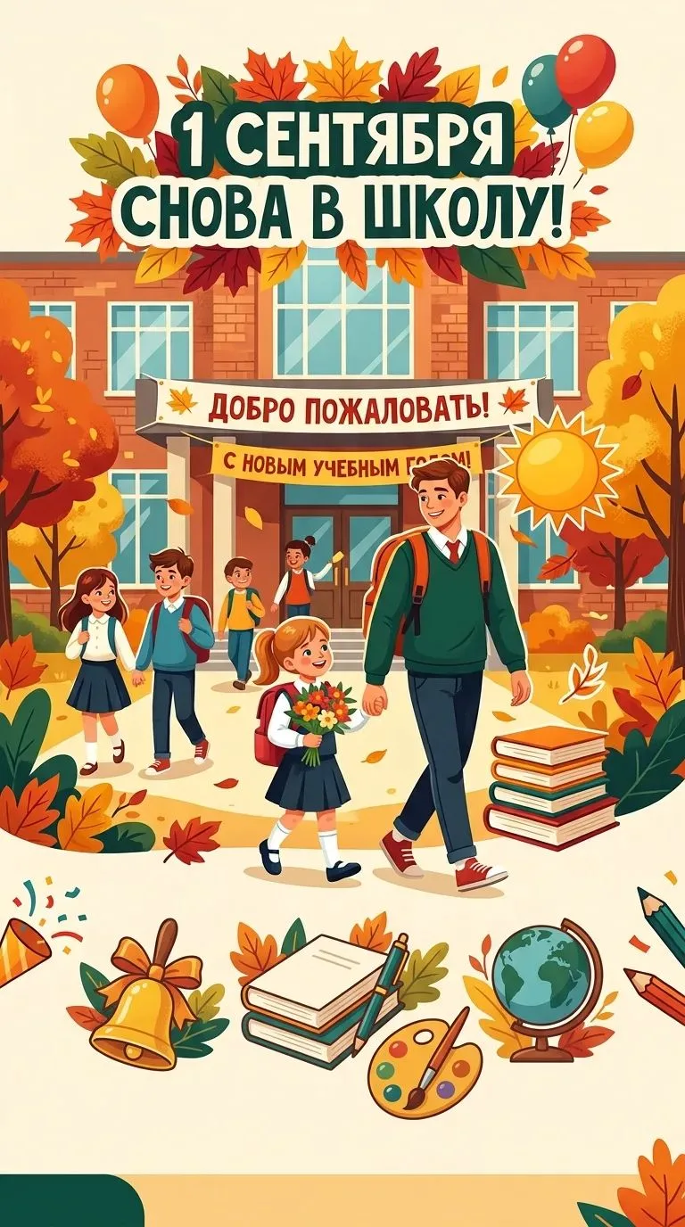 🍁 Снова в школу! Важное расписание на 1 сентября