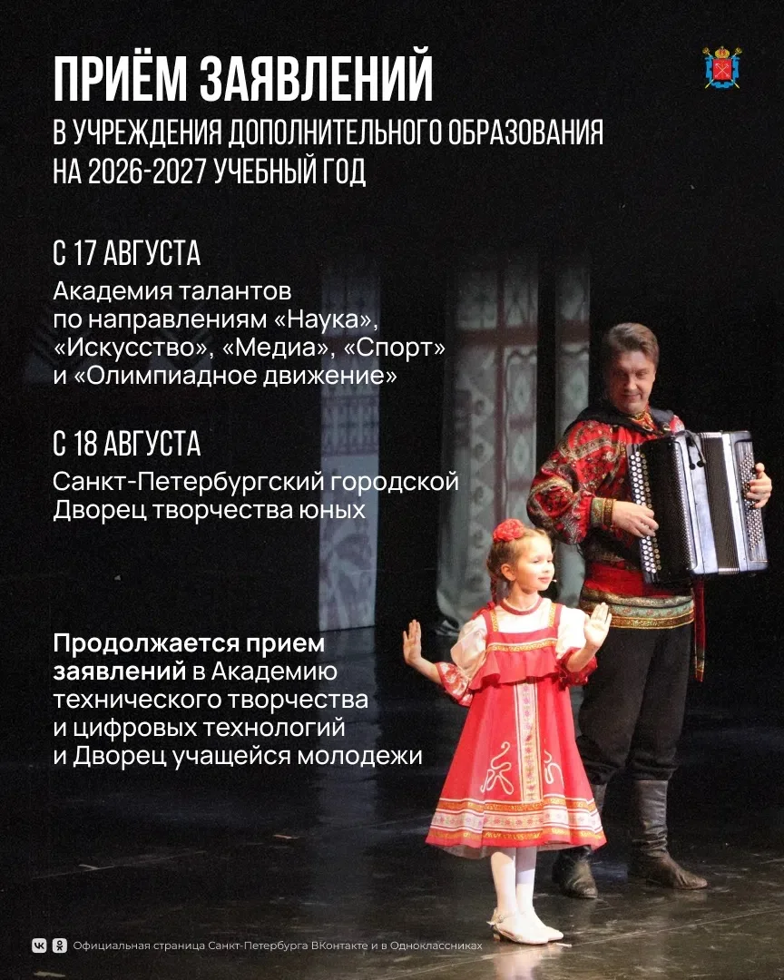 На этой неделе стартует приём заявлений в учреждения дополнительного образования.