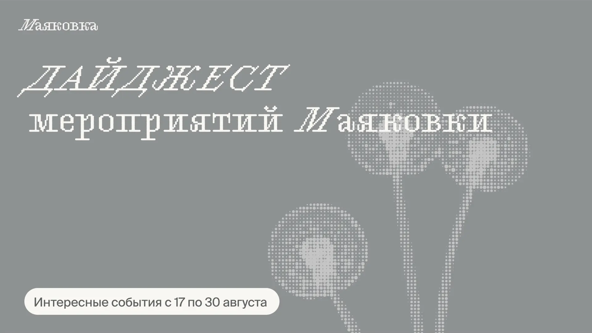 Что делать в Маяковке: дайджест мероприятий 17.08—30.08