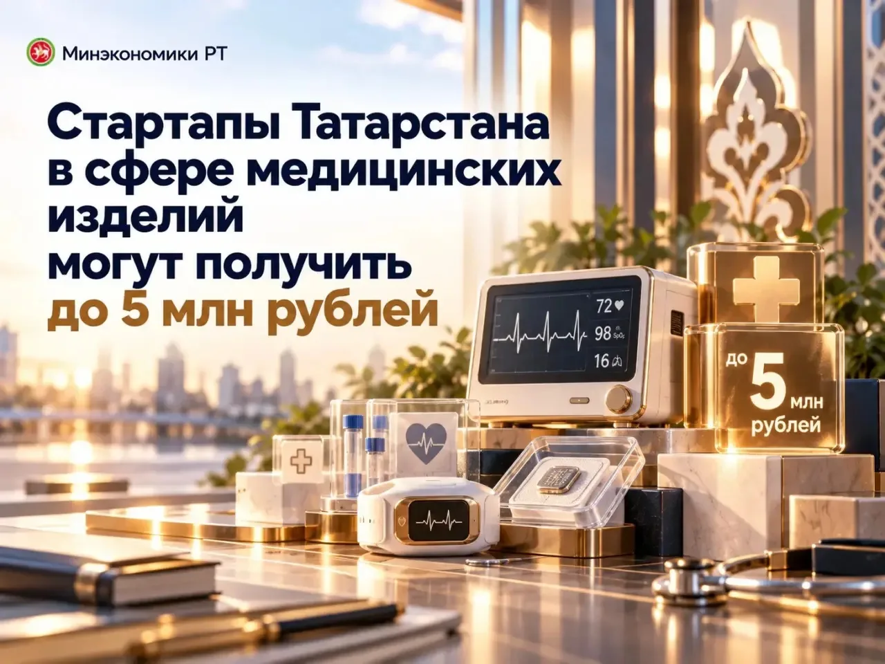 🩺 Стартапы Татарстана в сфере медицинских изделий могут получить до 5 млн рублей