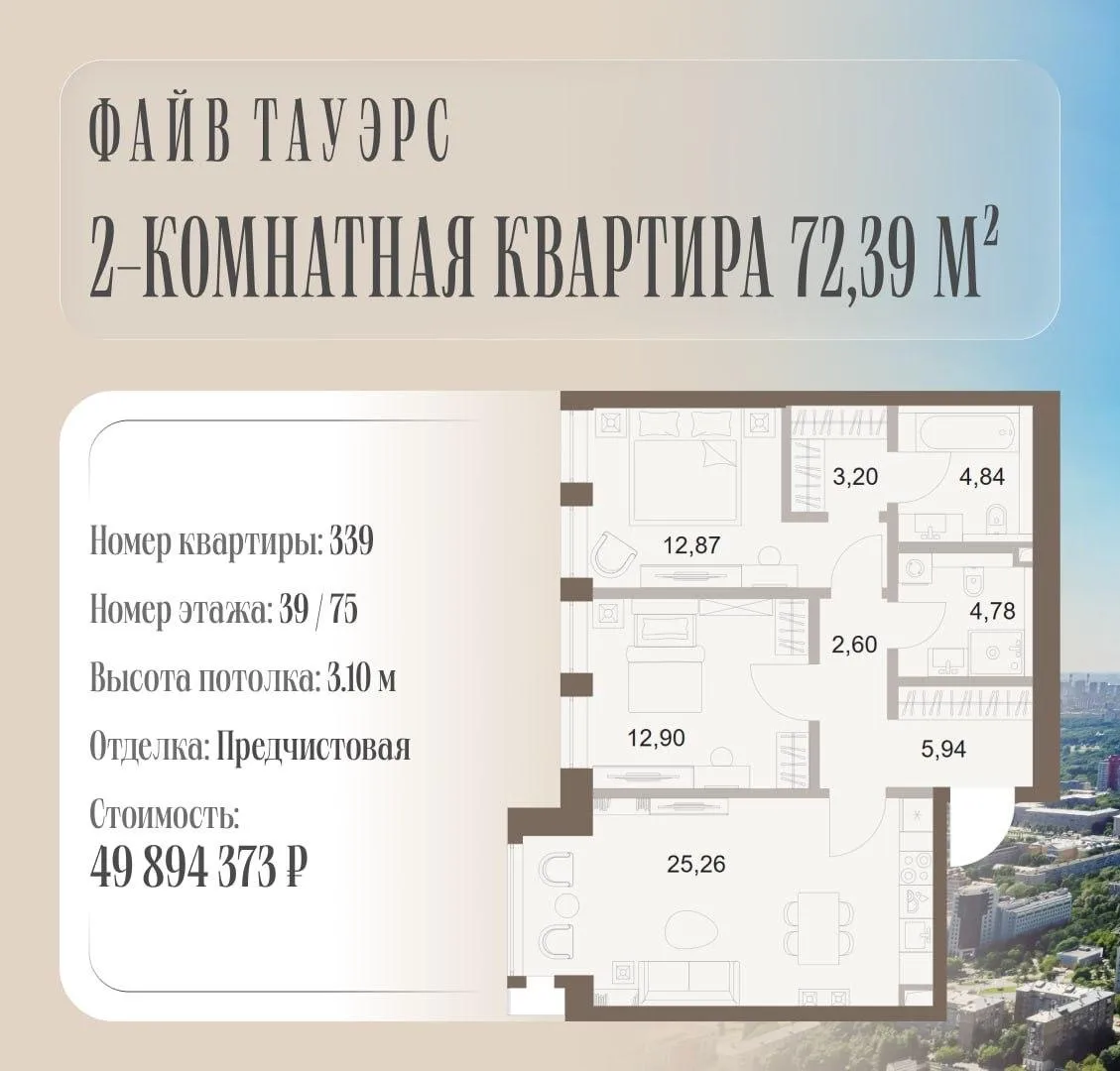 IIIII ФАЙВ ТАУЭРС — небоскреб для тех, кто выбирает стиль жизни с привилегией видеть город с высоты.
