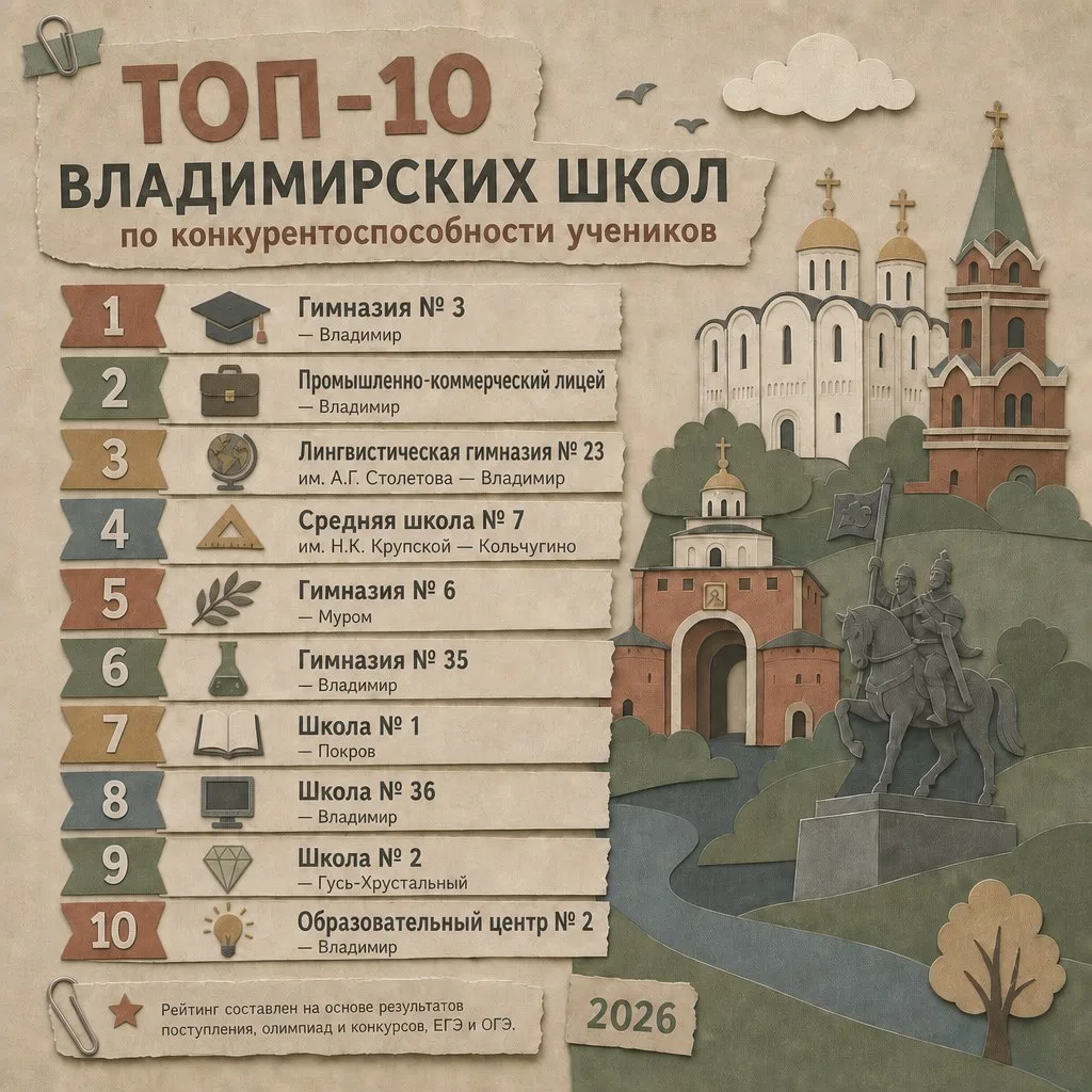 Шесть из десяти: владимирские школы снова в лидерах рейтинга RAEX-2026 🎓