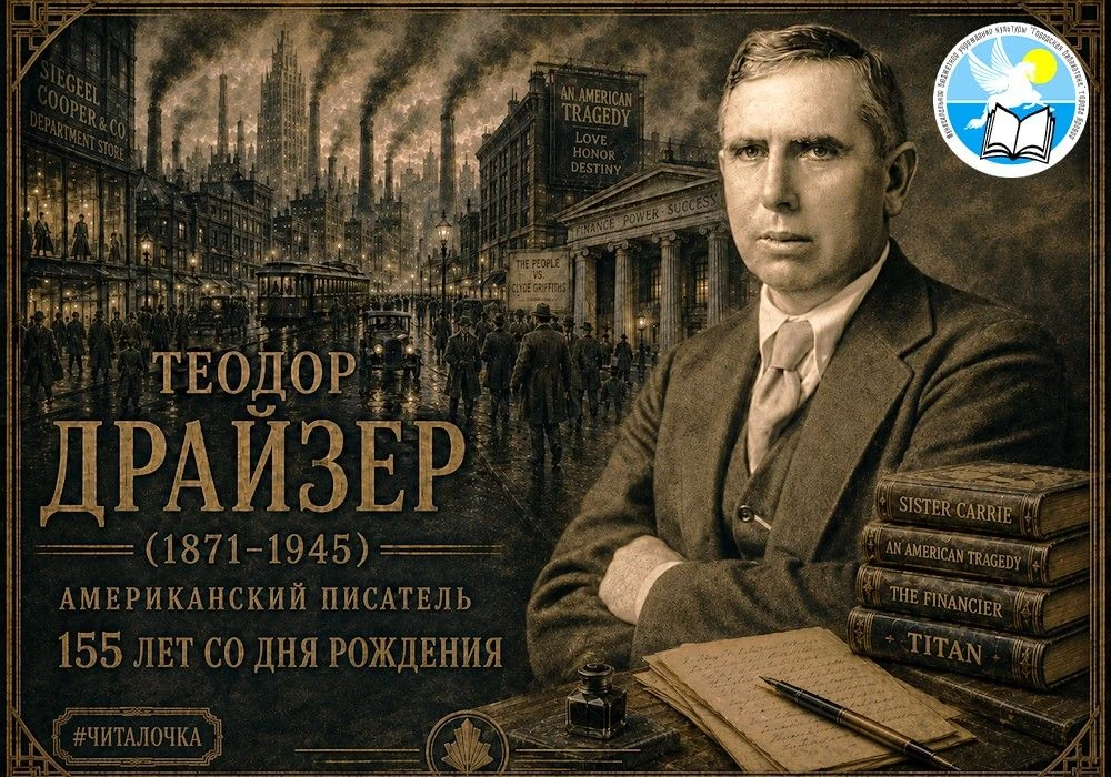 155 лет со дня рождения Теодора Германа Альберта Драйзера (1871–1945), выдающегося амер...