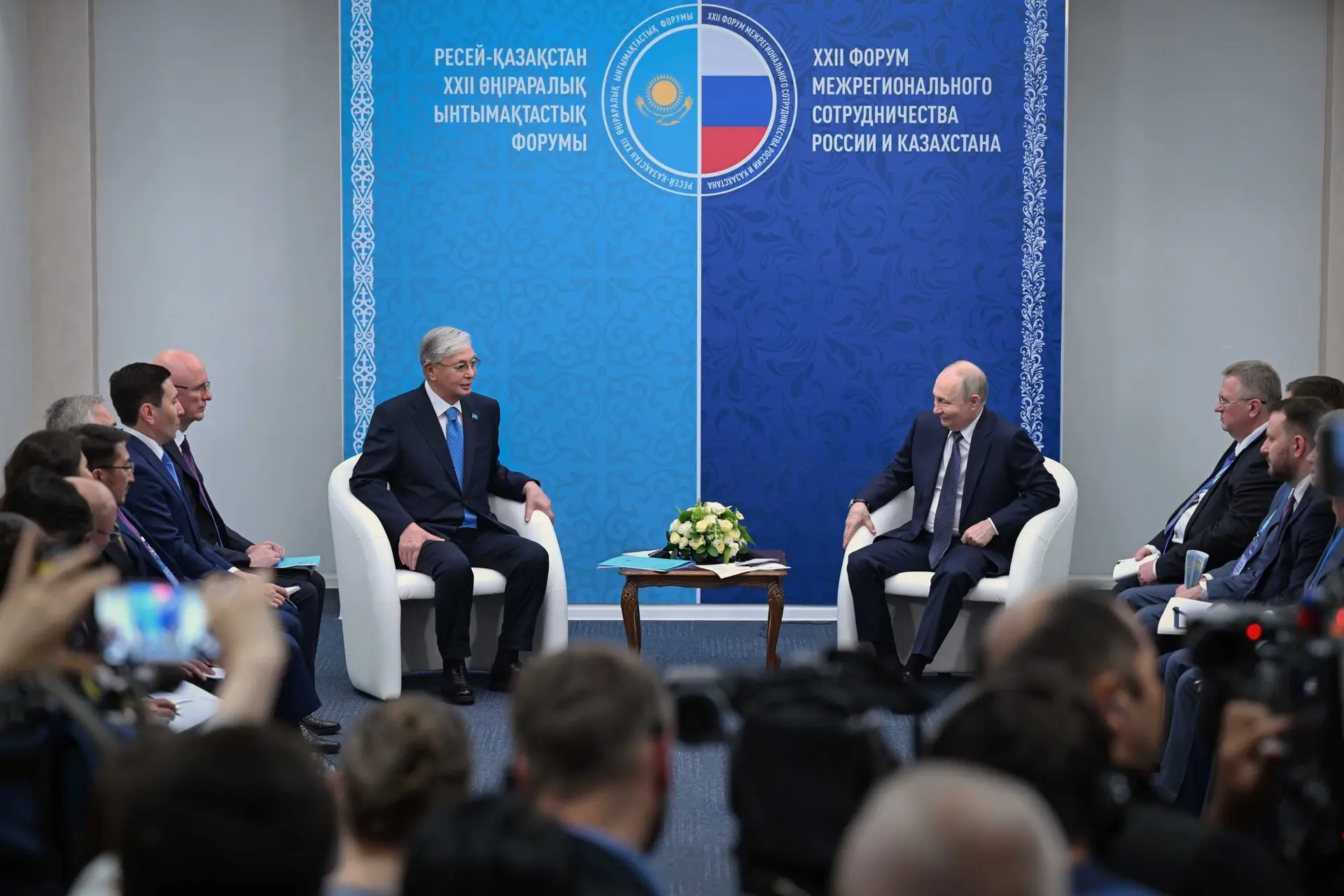 🇷🇺🇰🇿 25 июля Владимир Путин и Касым-Жомарт Токаев встретились на полях XXII Форума межрегиональн