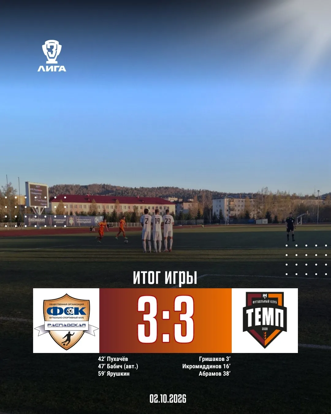 🏆 Становимся чемпионами Третьей лиги в третий раз подряд!