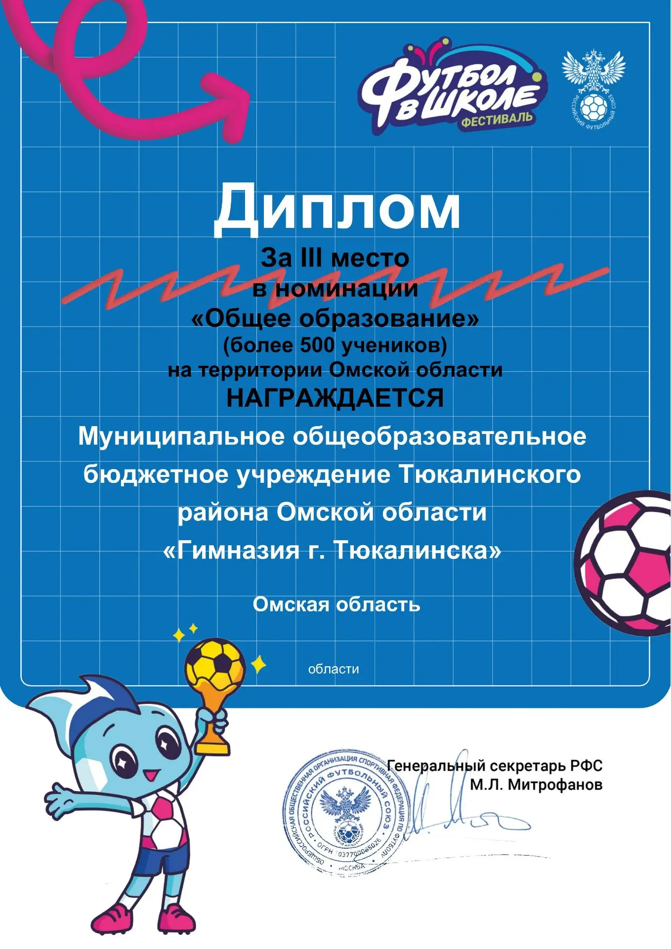 Призеры фестиваля «Футбол в школе» по Омской области