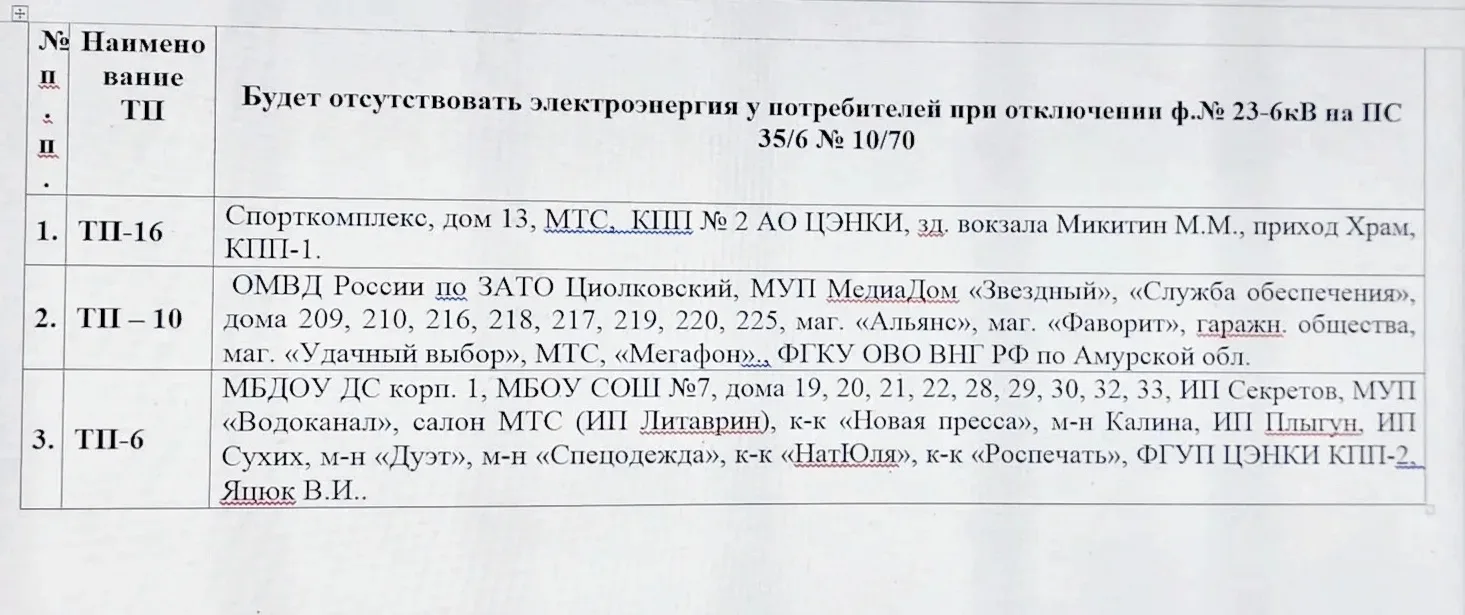 ⚡️ ДРСК предупреждает об отключении электричества!