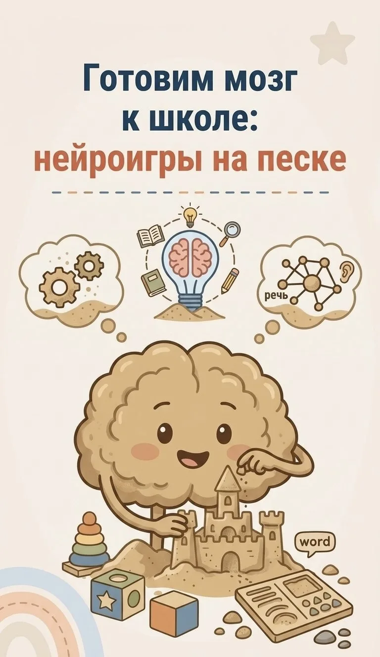 Готовим мозг к школе: нейроигры на песке 🧠✨