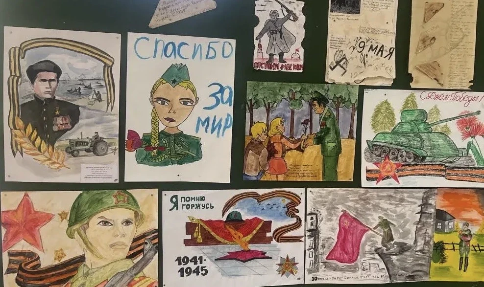 В преддверии 81-й годовщины Великой Победы в гимназии №87 стартовала трогательная выставка «Рисуем П