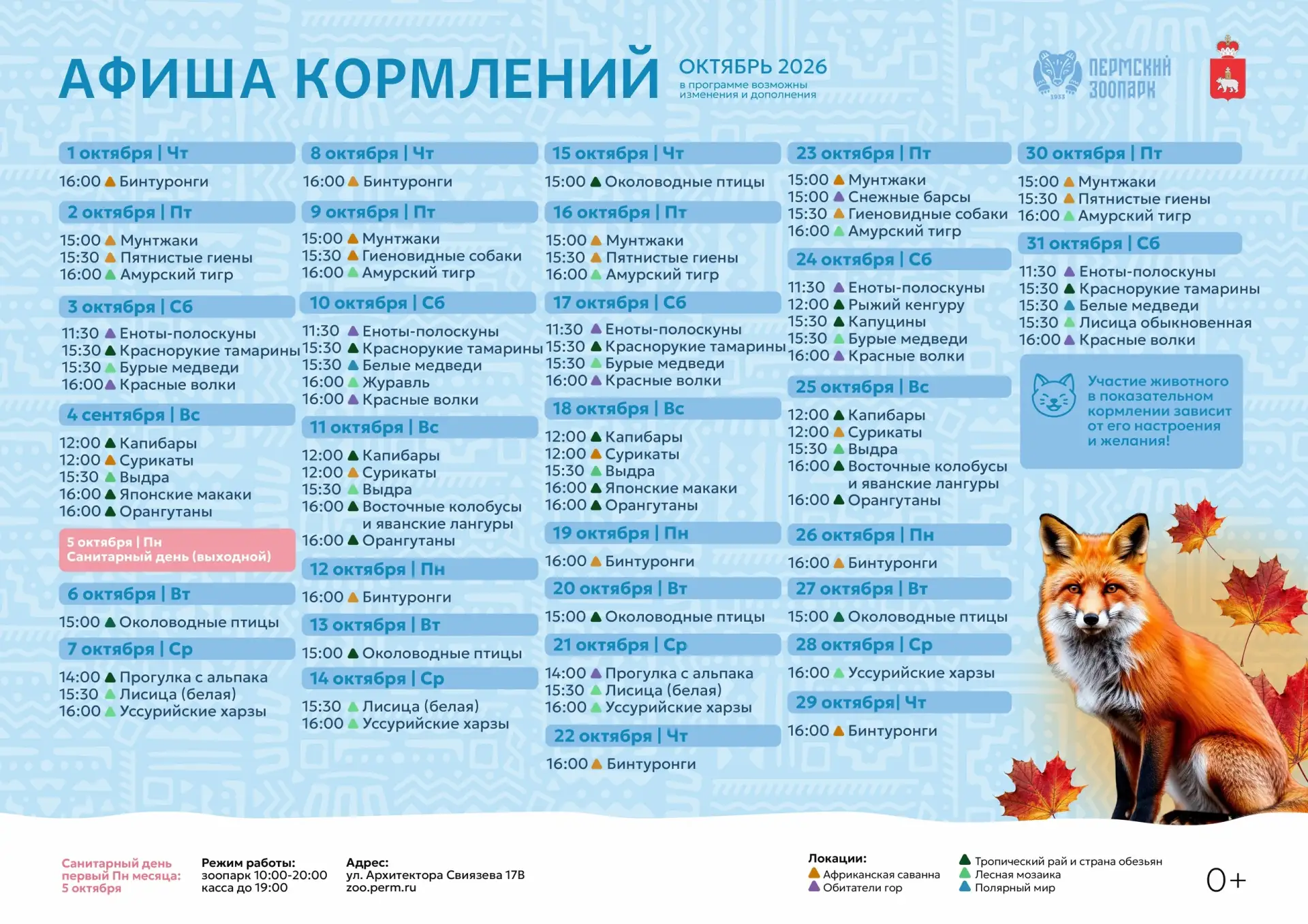 😋 Показательные кормления октября